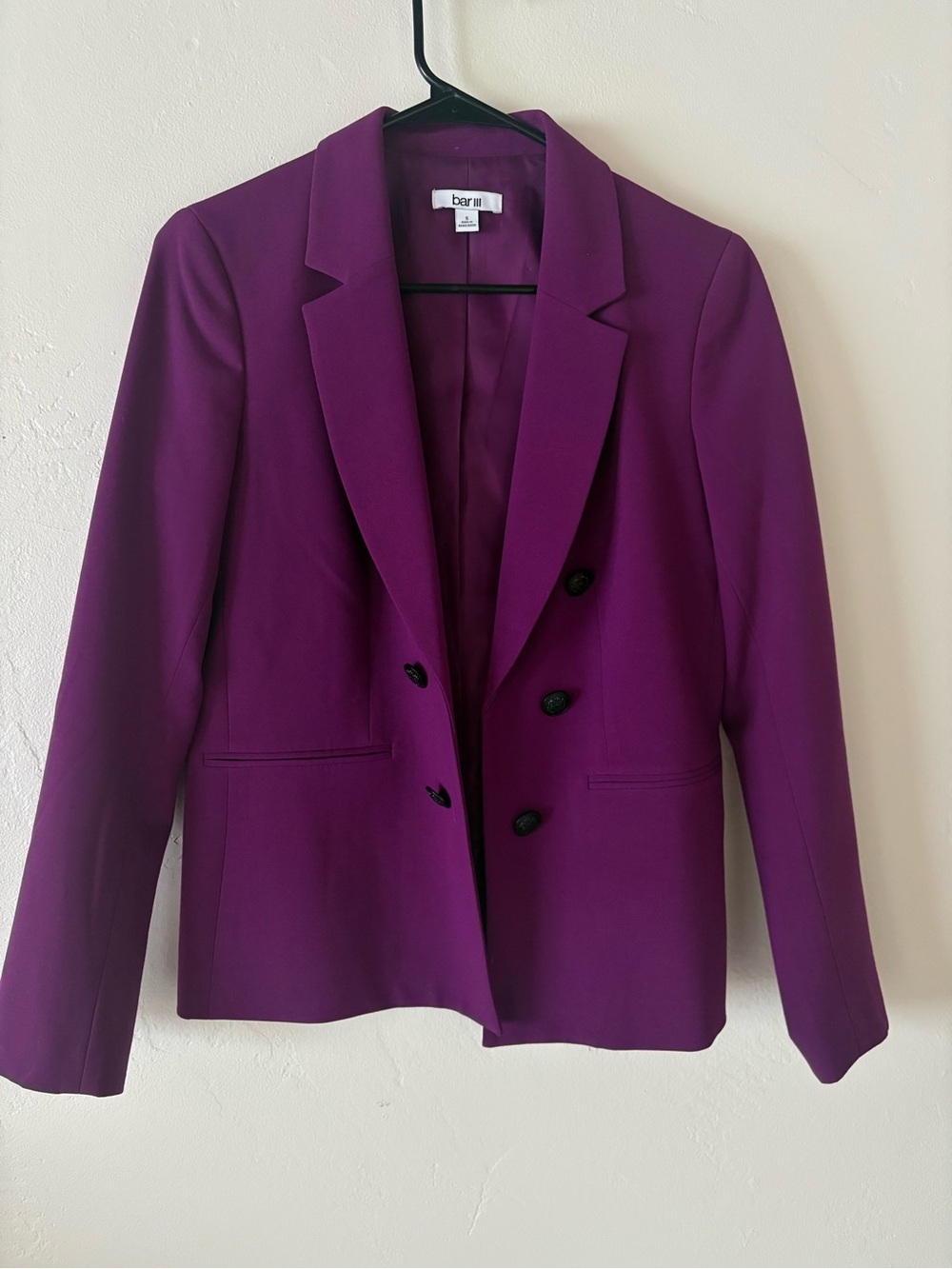 Bar III Purple / Deep Magenta Double-Breasted Women's Blazer Office Workwear S